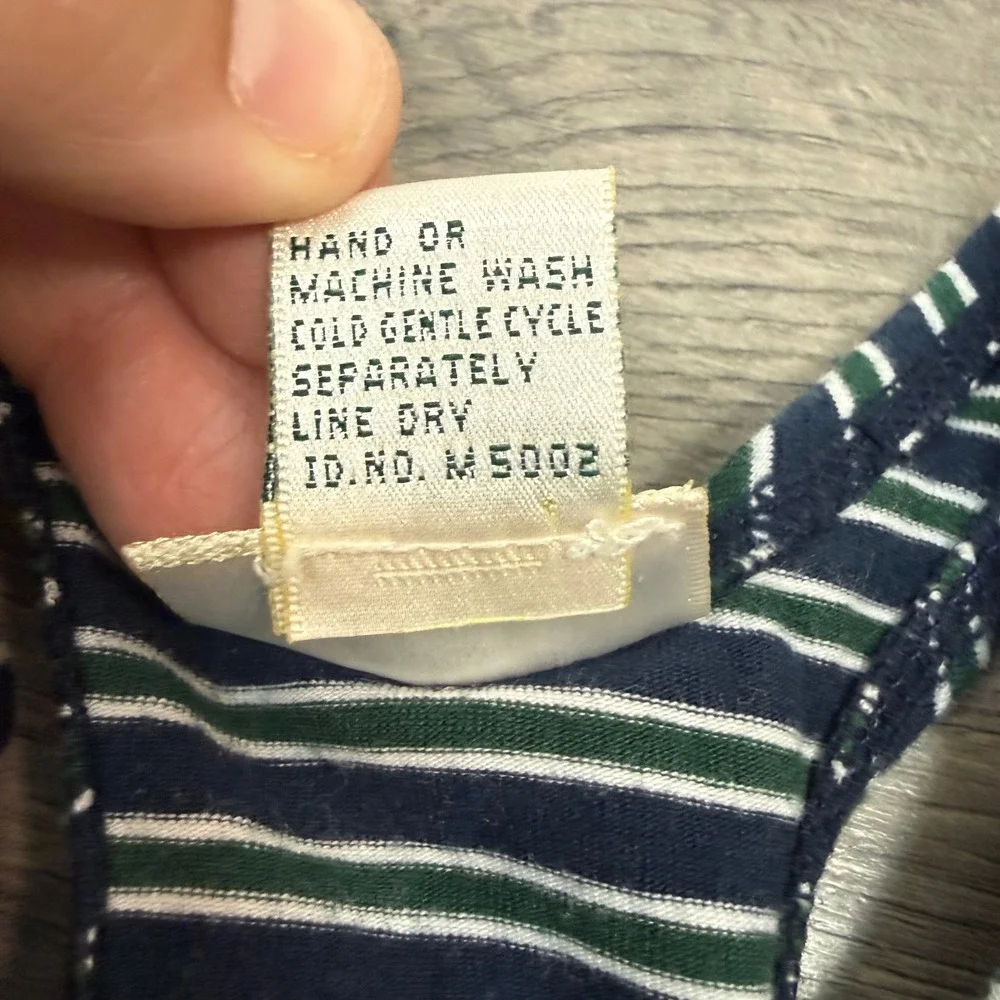 Children's Place Nautical Sailboat Striped‎ Romper Navy Green 18 Months Preppy